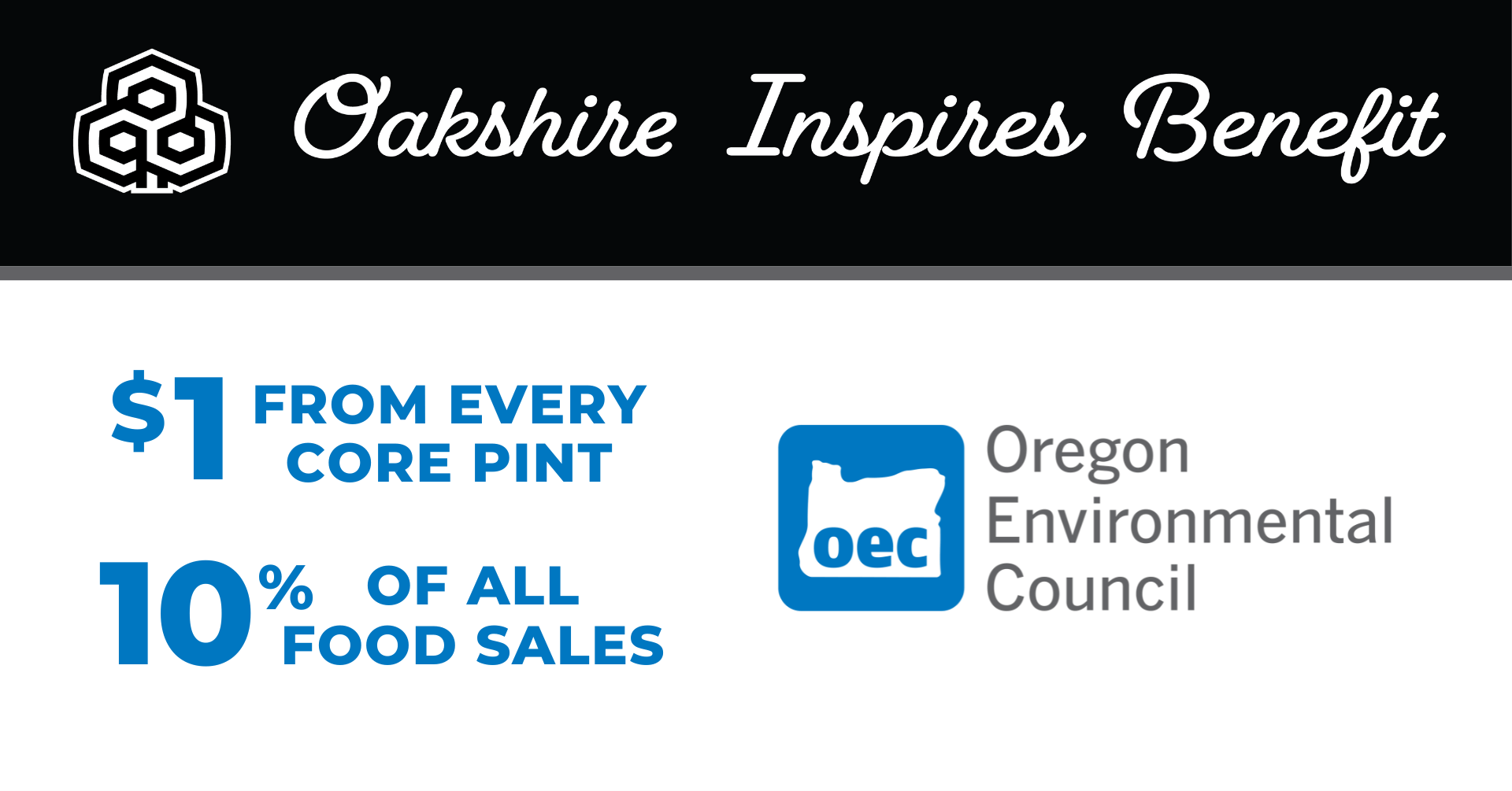 oakshire inspires benefit poster with the OEC logo