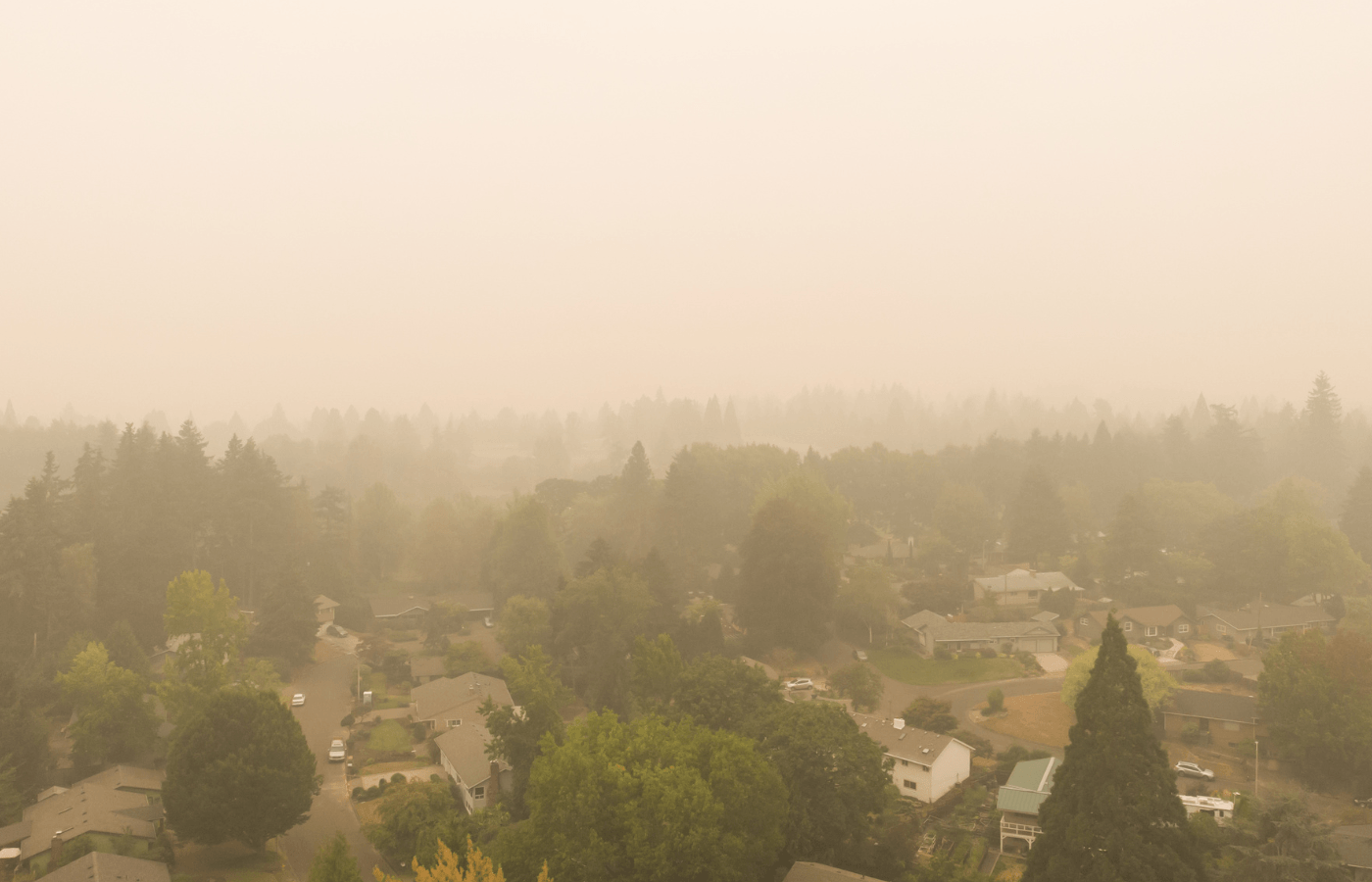 wildfire smoke in oregon town